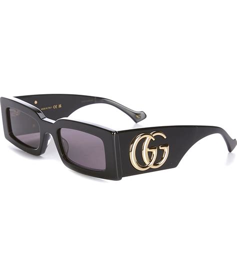 gucci white rectangle sunglasses|Gucci generation 53mm rectangular sunglasses.